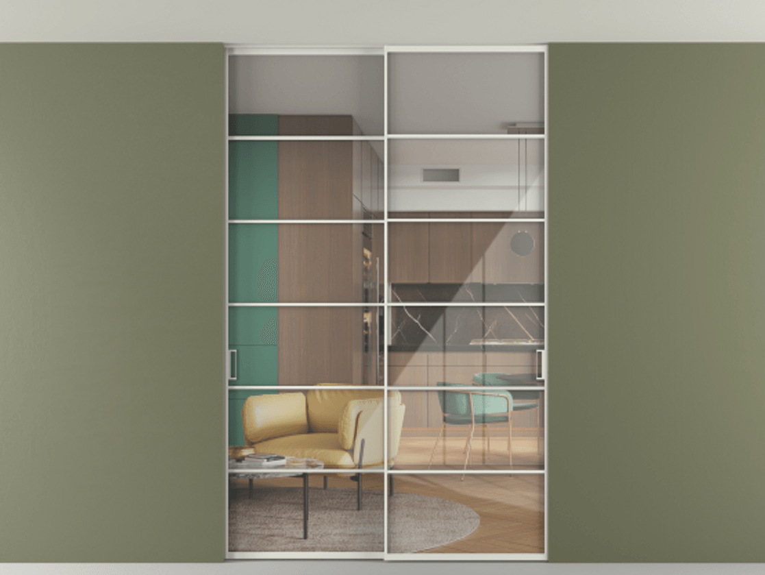 Перегородка Формато внутри проёма скрытое крепление в потолок 2 створки АЛПР 040.04 Алюминий серый Рефлективное прозрачное стекло "Стопсол", калёное. Цена 322680 ₽ 1. Полотно 2 шт. (800/2100 мм)
2. Комплект установки раздвижной системы
3. Базовый комплект фурнитуры
4. Ручка Рондо. Фабрика дверей Волховец 8 (800) 551 43 19 Перегородка Формато внутри проёма скрытое крепление в потолок 2 створки АЛПР 040.04 Алюминий серый Рефлективное прозрачное стекло "Стопсол", калёное Цена 322680 ₽ | Volhovec