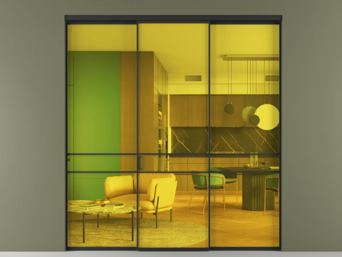 Перегородка Formato внутри проёма 3 створки АЛПР 040.02 Алюминий Черный Прозрачное жёлтое стекло, триплекс. Скрытый короб ЧЕР Цена 227975 ₽ 1. Полотно 3 шт. (800/2100 мм)
2. Комплект установки раздвижной системы
3. Базовый комплект фурнитуры
4.Ручка RONDO. Фабрика дверей Волховец 8 (800) 551 43 19 Перегородка Formato внутри проёма 3 створки АЛПР 040.02 Алюминий Черный Прозрачное жёлтое стекло, триплекс Цена 227975 ₽ | Volhovec