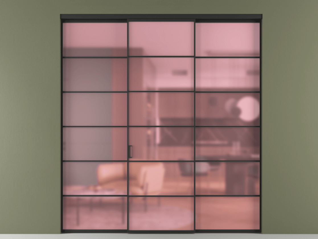 Перегородка Формато внутри проёма 3 створки АЛПР 040.04 Алюминий Черный Сатинированное розовое стекло, триплекс. Скрытый короб ЧЕР Цена 244625 ₽ 1. Полотно 3 шт. (800/2100 мм)
2. Комплект установки раздвижной системы
3. Базовый комплект фурнитуры
4.Ручка Рондо. Фабрика дверей Волховец 8 (800) 551 43 19 Перегородка Формато внутри проёма 3 створки АЛПР 040.04 Алюминий Черный Сатинированное розовое стекло, триплекс Цена 244625 ₽ | Volhovec