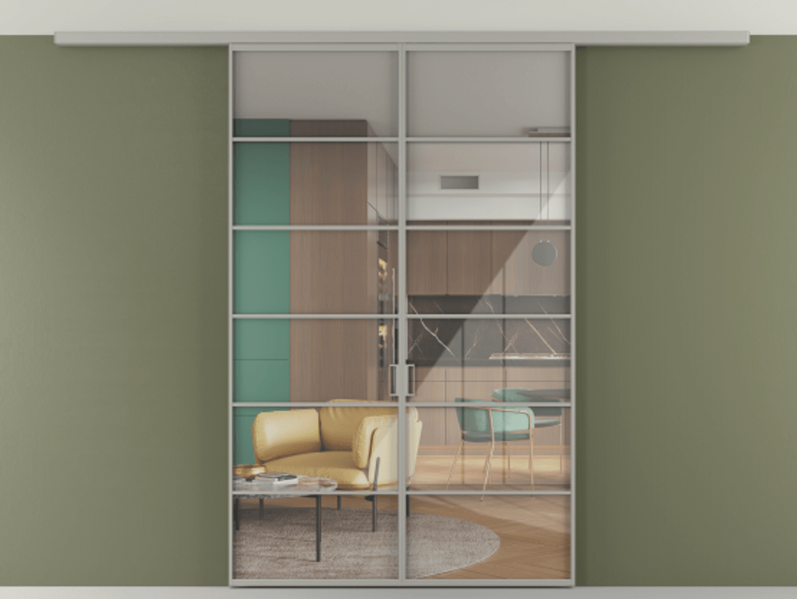 Перегородка Формато вдоль стены на потолок 2 створки АЛПР 040.04 Алюминий нейтральный серый Рефлективное прозрачное стекло "Стопсол", калёное. Цена 221404 ₽ 1. Полотно 2 шт. (800/2100 мм)
2. Комплект установки раздвижной системы
3. Базовый комплект фурнитуры
4.Ручка Рондо. Фабрика дверей Волховец 8 (800) 551 43 19 Перегородка Формато вдоль стены на потолок 2 створки АЛПР 040.04 Алюминий нейтральный серый Рефлективное прозрачное стекло "Стопсол", калёное Цена 221404 ₽ | Volhovec