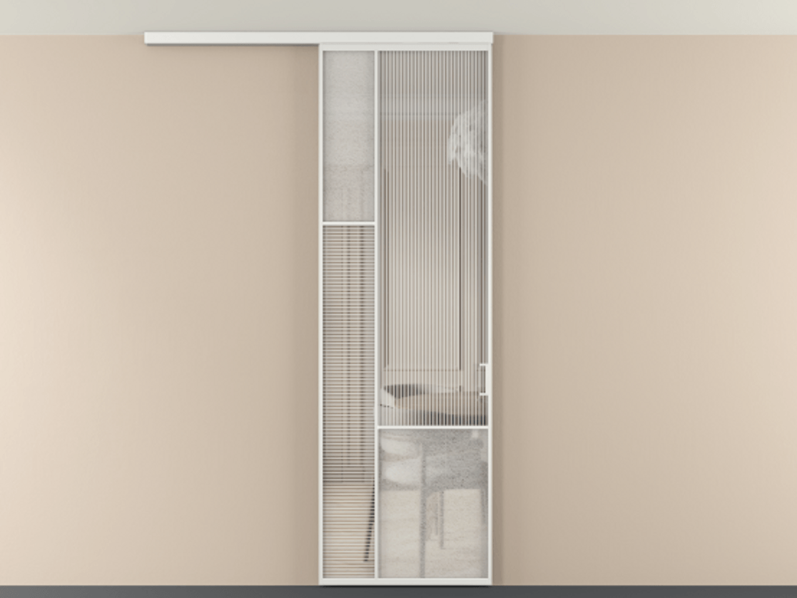 Перегородка Мозаик вдоль стены на потолок 1 створка АЛПР 041.13 Алюминий белоснежный Рифлёное стекло "Дюна", триплекс, 6 мм + Фактурное стекло "Лёд", триплекс. Цена 143040 ₽ . Фабрика дверей Волховец 8 (800) 551 43 19 Перегородка Мозаик вдоль стены на потолок 1 створка АЛПР 041.13 Алюминий белоснежный Рифлёное стекло "Дюна", триплекс, 6 мм + Фактурное стекло "Лёд", триплекс Цена 143040 ₽ | Volhovec