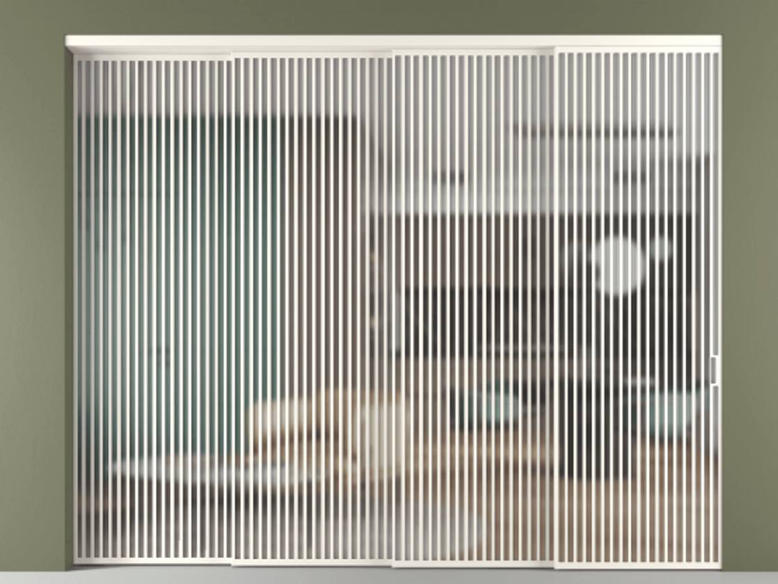 Перегородка Формато внутри проёма 4 створки с синхронным механизмом АЛПР 040.06 Алюминий пудровый белый Сатинированное стекло "Мателюкс Кристал Вижн", калёное, матовое, каленое 6 мм. Цена 802920 ₽ 1. Полотно 4 шт. (800/2100 мм)
2. Комплект установки раздвижной системы
3. Базовый комплект фурнитуры
4. Комплект фурнитуры телескопик синхро-3
5. Ручка Рондо. Фабрика дверей Волховец 8 (800) 551 43 19 Перегородка Формато внутри проёма 4 створки с синхронным механизмом АЛПР 040.06 Алюминий пудровый белый Сатинированное стекло "Мателюкс Кристал Вижн", калёное, матовое, каленое 6 мм Цена 802920 ₽ | Volhovec