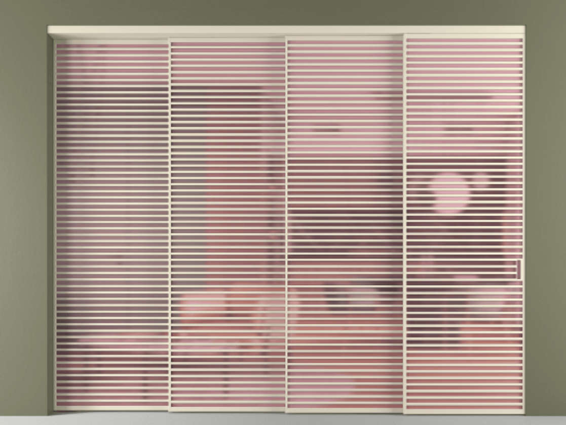 Дверь межкомнатная New Перегородка Formato внутри проёма телескопик синхро 3 АЛПР 040.07 Алюминий бежево-серый Сатинированное розовое стекло, триплекс Цена 863500 1. Полотно 4 шт. (800/2100 мм)
2. Комплект установки раздвижной системы
3. Базовый комплект фурнитуры
4. Комплект фурнитуры телескопик синхро-3
5. Ручка RONDO
. Фабрика дверей Волховец 8 (800) 551 43 19 Межкомнатная дверь New Перегородка Formato внутри проёма телескопик синхро 3 АЛПР 040.07 Алюминий бежево-серый Сатинированное розовое стекло, триплекс Цена 863500 | Volhovec