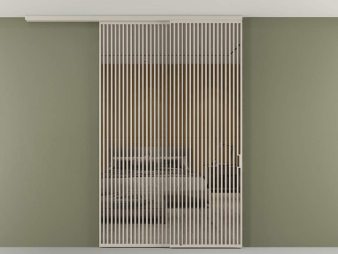 Перегородка Формато вдоль стены на потолок 2 створки с синхронным механизмом АЛПР 040.06 Алюминий светло-бежевый Рефлективное бронзовое стекло "Стопсол", калёное. Цена 463256 ₽ 1. Полотно 2 шт. (800/2100 мм)
2. Комплект установки раздвижной системы
3. Базовый комплект фурнитуры
4.Ручка Рондо. Фабрика дверей Волховец 8 (800) 551 43 19 Перегородка Формато вдоль стены на потолок 2 створки с синхронным механизмом АЛПР 040.06 Алюминий светло-бежевый Рефлективное бронзовое стекло "Стопсол", калёное Цена 463256 ₽ | Volhovec