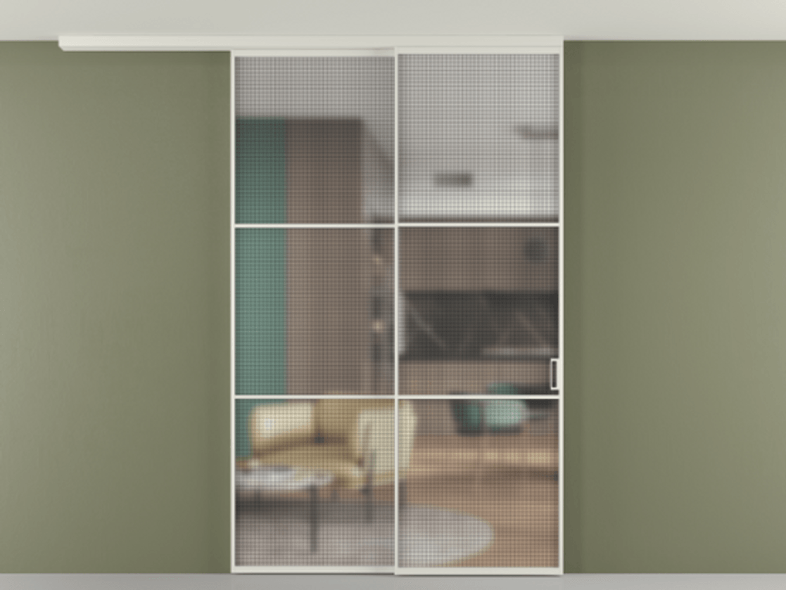 Перегородка Formato вдоль стены на потолок телескопик синхро 2 АЛПР 040.03 Алюминий Белый Декоративное стекло с сеткой "Mesh silver", триплекс, 6 мм. Скрытый короб БЕЛ Цена 295180 ₽ 1. Полотно 2 шт. (800/2100 мм)
2. Комплект установки раздвижной системы
3. Базовый комплект фурнитуры
4.Ручка RONDO
. Фабрика дверей Волховец 8 (800) 551 43 19 Перегородка Formato вдоль стены на потолок телескопик синхро 2 АЛПР 040.03 Алюминий Белый Декоративное стекло с сеткой "Mesh silver", триплекс, 6 мм Цена 295180 ₽ | Volhovec