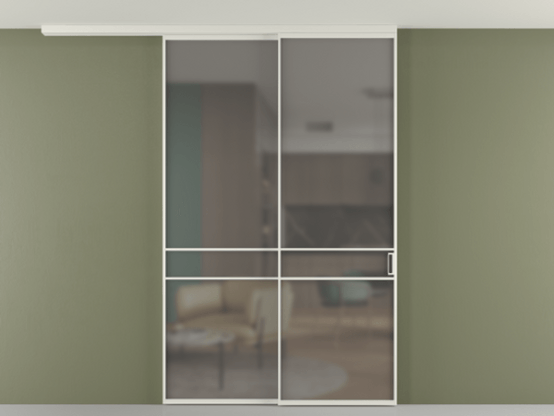 Перегородка Formato вдоль стены на потолок телескопик синхро 2 АЛПР 040.02 Алюминий Белый Сатинированное серое стекло, триплекс, 6 мм. Скрытый короб БЕЛ Цена 279180 ₽ 1. Полотно 2 шт.  (800/2100 мм)
2. Комплект установки раздвижной системы
3. Базовый комплект фурнитуры
4.Ручка RONDO
. Фабрика дверей Волховец 8 (800) 551 43 19  Перегородка Formato вдоль стены на потолок телескопик синхро 2 АЛПР 040.02 Алюминий Белый Сатинированное серое стекло, триплекс, 6 мм Цена 279180 ₽ | Volhovec