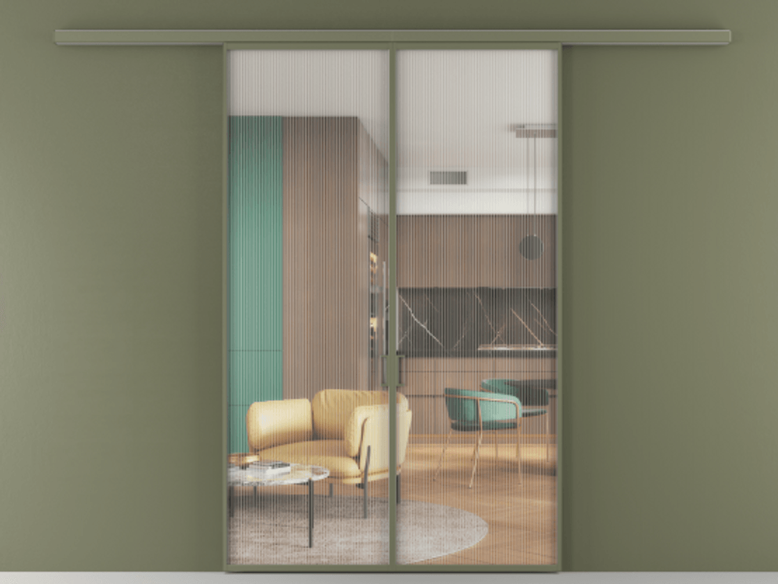 Перегородка Formato вдоль стены 2 створки АЛПР 040.01 Алюминий оливковый тёмный Рифлёное стекло "Moru", триплекс. Цена 238200 ₽ 1. Полотно 2 шт. (800/2100 мм)
2. Комплект установки раздвижной системы
3. Базовый комплект фурнитуры
4.Ручка RONDO
. Фабрика дверей Волховец 8 (800) 551 43 19 Перегородка Formato вдоль стены 2 створки АЛПР 040.01 Алюминий оливковый тёмный Рифлёное стекло "Moru", триплекс Цена 238200 ₽ | Volhovec