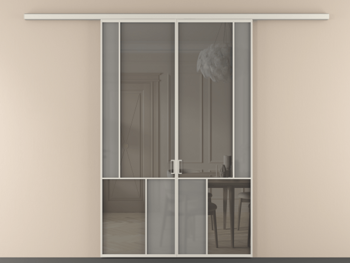 Перегородка Мозаик вдоль стены 2 створки АЛПР 041.21 Алюминий облачно-серый Сатинированное серое стекло, триплекс, 6 мм + Прозрачное серое стекло, триплекс. Цена 264860 ₽ . Фабрика дверей Волховец 8 (800) 551 43 19 Перегородка Мозаик вдоль стены 2 створки АЛПР 041.21 Алюминий облачно-серый Сатинированное серое стекло, триплекс, 6 мм + Прозрачное серое стекло, триплекс Цена 264860 ₽ | Volhovec