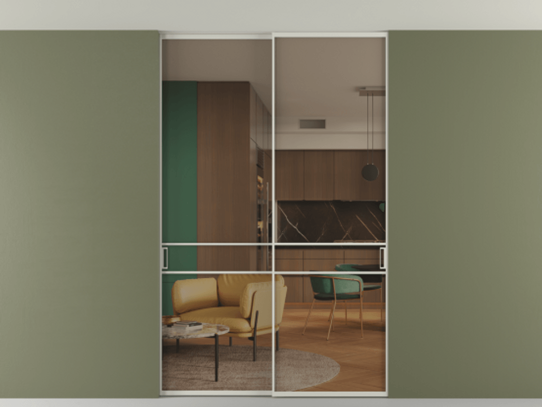 Перегородка Формато внутри проёма скрытое крепление в потолок 2 створки АЛПР 040.02 Алюминий тёплый серый Прозрачное бронзовое стекло, триплекс. Цена 248215 ₽ 1. Полотно 2 шт. (800/2100 мм)
2. Комплект установки раздвижной системы
3. Базовый комплект фурнитуры
4. Ручка Рондо. Фабрика дверей Волховец 8 (800) 551 43 19 Перегородка Формато внутри проёма скрытое крепление в потолок 2 створки АЛПР 040.02 Алюминий тёплый серый Прозрачное бронзовое стекло, триплекс Цена 248215 ₽ | Volhovec