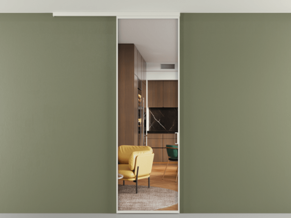 Перегородка Formato вдоль стены на потолок одностворчатая АЛПР 040.01 Алюминий Белый Прозрачное стекло "Crystal Vision", калёное, 6 мм. Скрытый короб БЕЛ Цена 119850 ₽ 1. Полотно 2 шт.  (800/2100 мм)
2. Комплект установки раздвижной системы
3. Базовый комплект фурнитуры
4.Ручка RONDO
. Фабрика дверей Волховец 8 (800) 551 43 19  Перегородка Formato вдоль стены на потолок одностворчатая АЛПР 040.01 Алюминий Белый Прозрачное стекло "Crystal Vision", калёное, 6 мм Цена 119850 ₽ | Volhovec