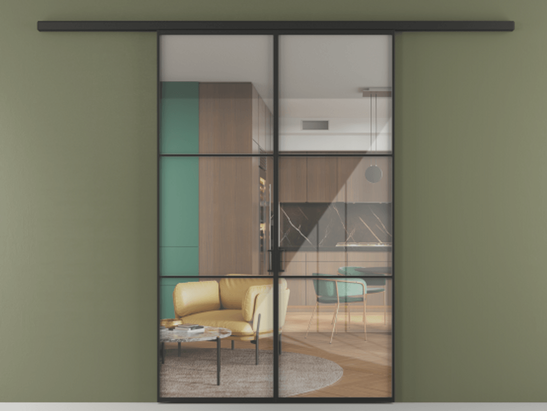 Перегородка Формато вдоль стены 2 створки АЛПР 040.03 Алюминий Черный Рефлективное прозрачное стекло "Стопсол", калёное. Скрытый короб ЧЕР Цена 169750 ₽ 1. Полотно 2 шт. (800/2100 мм)
2. Комплект установки раздвижной системы
3. Базовый комплект фурнитуры
4.Ручка Рондо. Фабрика дверей Волховец 8 (800) 551 43 19 Перегородка Формато вдоль стены 2 створки АЛПР 040.03 Алюминий Черный Рефлективное прозрачное стекло "Стопсол", калёное Цена 169750 ₽ | Volhovec