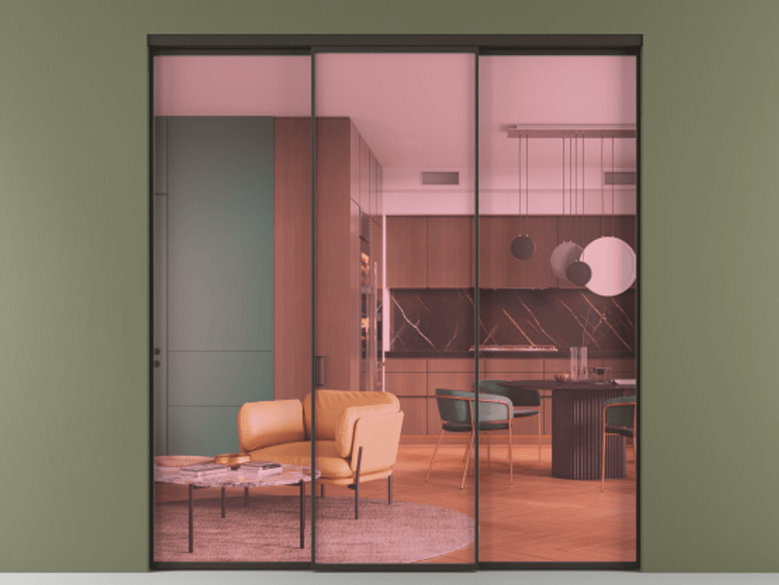 Перегородка Формато внутри проёма 3 створки АЛПР 040.01 Алюминий антрацит Прозрачное розовое стекло, триплекс. Цена 225125 ₽ 1. Полотно 3 шт. (800/2100 мм)
2. Комплект установки раздвижной системы
3. Базовый комплект фурнитуры
4.Ручка Рондо. Фабрика дверей Волховец 8 (800) 551 43 19 Перегородка Формато внутри проёма 3 створки АЛПР 040.01 Алюминий антрацит Прозрачное розовое стекло, триплекс Цена 225125 ₽ | Volhovec