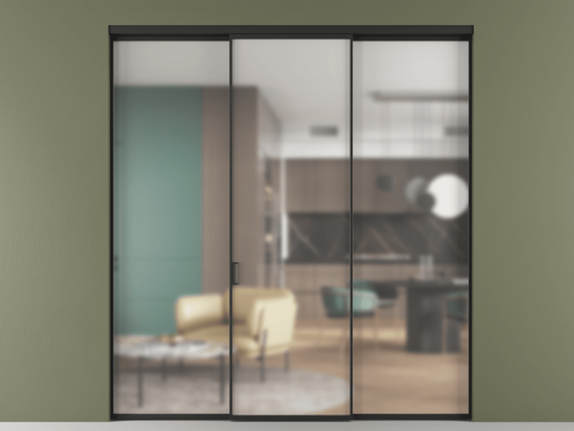 Перегородка Formato внутри проёма трёхстворчатая АЛПР 040.01 Алюминий Черный Сатинированное стекло "Matelux Crystal Vision", калёное, 6 мм, матовое, каленое 6 мм. Скрытый короб ЧЕР Цена 274600 ₽ 1. Полотно 3 шт.  (800/2100 мм)
2. Комплект установки раздвижной системы
3. Базовый комплект фурнитуры
4.Ручка RONDO. Фабрика дверей Волховец 8 (800) 551 43 19  Перегородка Formato внутри проёма трёхстворчатая АЛПР 040.01 Алюминий Черный Сатинированное стекло "Matelux Crystal Vision", калёное, 6 мм, матовое, каленое 6 мм Цена 274600 ₽ | Volhovec