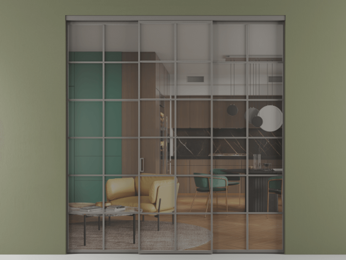 Перегородка Формато внутри проёма 3 створки АЛПР 040.05 Алюминий классический серый Прозрачное серое стекло, триплекс. Цена 254825 ₽ 1. Полотно 3 шт. (800/2100 мм)
2. Комплект установки раздвижной системы
3. Базовый комплект фурнитуры
4.Ручка Рондо. Фабрика дверей Волховец 8 (800) 551 43 19 Перегородка Формато внутри проёма 3 створки АЛПР 040.05 Алюминий классический серый Прозрачное серое стекло, триплекс Цена 254825 ₽ | Volhovec