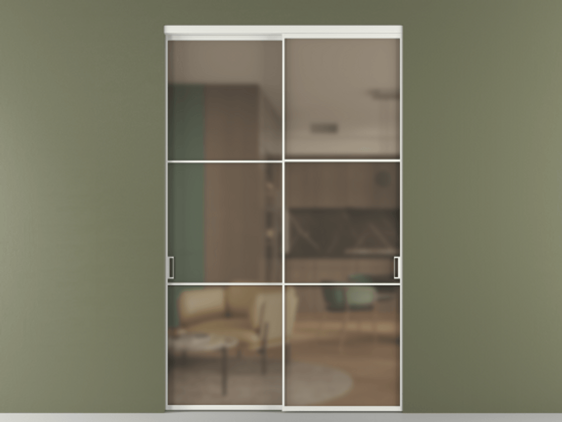 Перегородка Formato внутри проёма 2 створки АЛПР 040.03 Алюминий светло-серый Сатинированное бронзовое стекло, триплекс. Цена 462300 ₽ 1. Полотно 2 шт. (800/2100 мм)
2. Комплект установки раздвижной системы
3. Базовый комплект фурнитуры
4.Ручка RONDO. Фабрика дверей Волховец 8 (800) 551 43 19 Перегородка Formato внутри проёма 2 створки АЛПР 040.03 Алюминий светло-серый Сатинированное бронзовое стекло, триплекс Цена 462300 ₽ | Volhovec