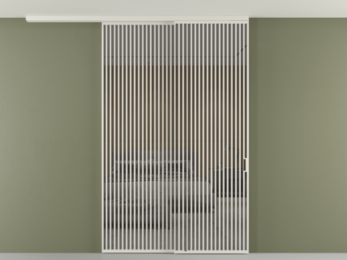 Перегородка Формато вдоль стены на потолок 2 створки с синхронным механизмом АЛПР 040.06 Алюминий серый Рефлективное серое стекло "Стопсол", калёное. Цена 463256 ₽ 1. Полотно 2 шт. (800/2100 мм)
2. Комплект установки раздвижной системы
3. Базовый комплект фурнитуры
4.Ручка Рондо. Фабрика дверей Волховец 8 (800) 551 43 19 Перегородка Формато вдоль стены на потолок 2 створки с синхронным механизмом АЛПР 040.06 Алюминий серый Рефлективное серое стекло "Стопсол", калёное Цена 463256 ₽ | Volhovec