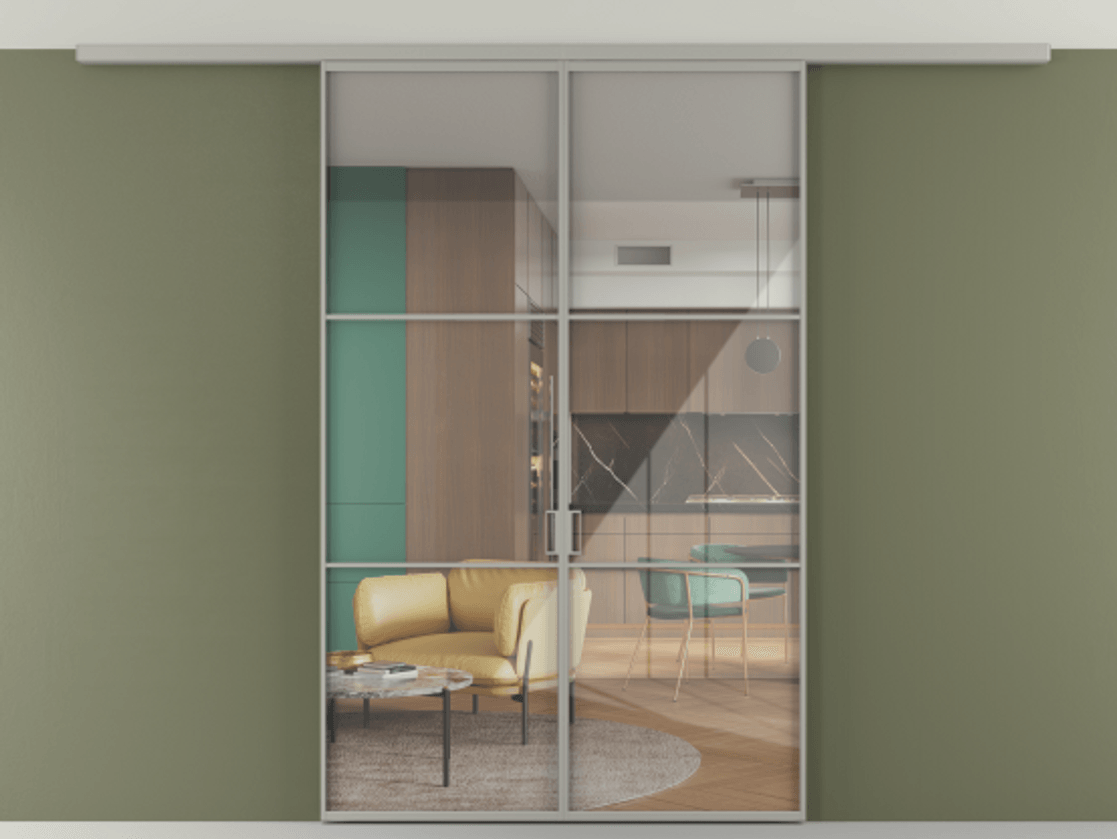 Перегородка Формато вдоль стены на потолок 2 створки АЛПР 040.03 Алюминий нейтральный серый Рефлективное прозрачное стекло "Стопсол", калёное. Цена 207676 ₽ 1. Полотно 2 шт. (800/2100 мм)
2. Комплект установки раздвижной системы
3. Базовый комплект фурнитуры
4.Ручка Рондо. Фабрика дверей Волховец 8 (800) 551 43 19 Перегородка Формато вдоль стены на потолок 2 створки АЛПР 040.03 Алюминий нейтральный серый Рефлективное прозрачное стекло "Стопсол", калёное Цена 207676 ₽ | Volhovec