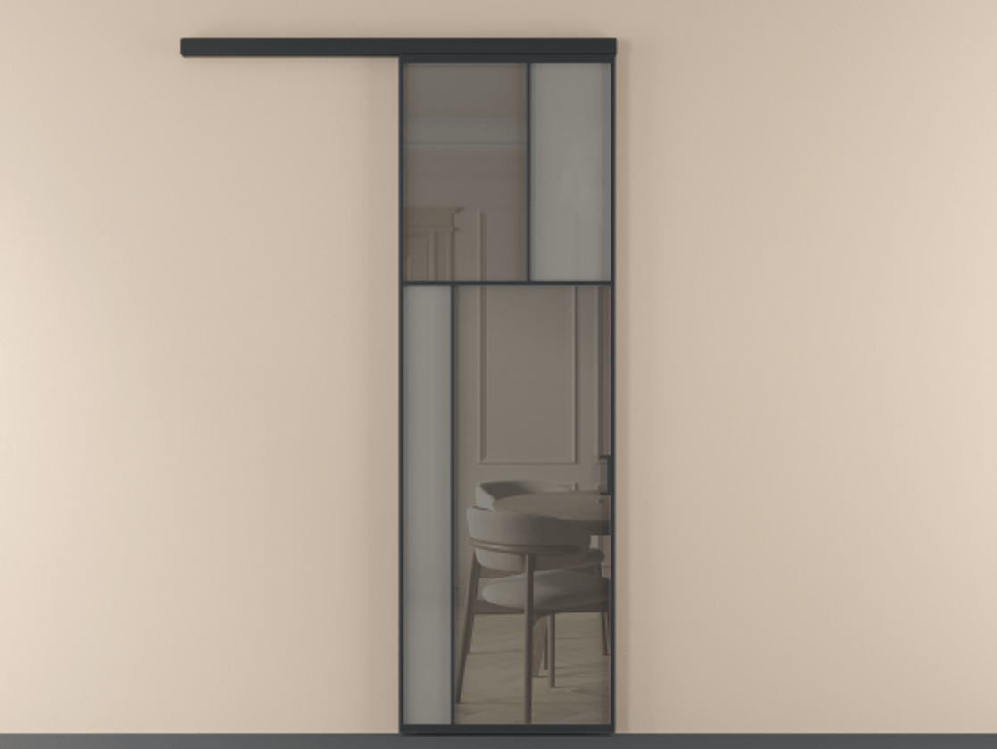 Перегородка Mosaic вдоль стены 1 створка АЛПР 041.22 Алюминий Черный Сатинированное серое стекло, триплекс, 6 мм + Прозрачное серое стекло, триплекс. Скрытый короб ЧЕР Цена 131390 ₽ . Фабрика дверей Волховец 8 (800) 551 43 19 Перегородка Mosaic вдоль стены 1 створка АЛПР 041.22 Алюминий Черный Сатинированное серое стекло, триплекс, 6 мм + Прозрачное серое стекло, триплекс Цена 131390 ₽ | Volhovec