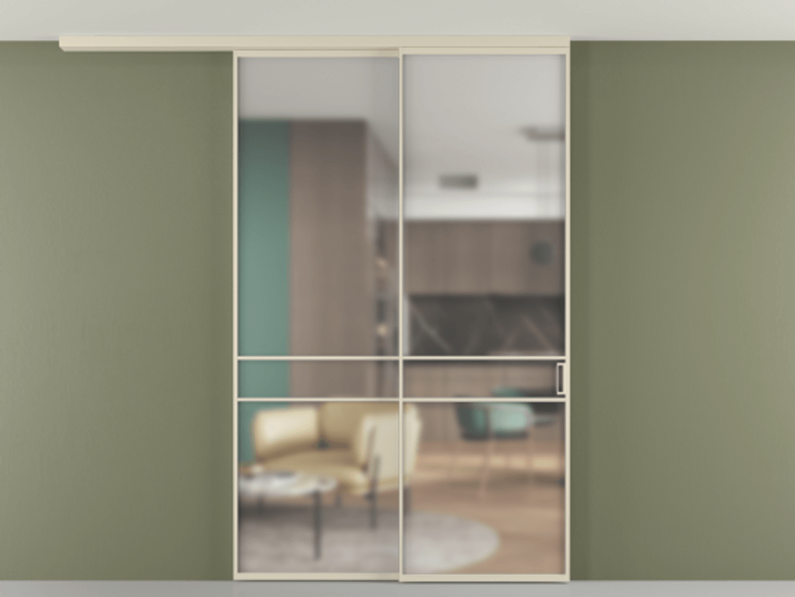 Перегородка Формато вдоль стены на потолок 2 створки с синхронным механизмом АЛПР 040.02 Алюминий бежево-серый Сатинированное стекло "Мателюкс Кристал Вижн", калёное, матовое, каленое 6 мм. Цена 476140 сом 1. Полотно 2 шт. (800/2100 мм)
2. Комплект установки раздвижной системы
3. Базовый комплект фурнитуры
4.Ручка Рондо. Фабрика дверей Волховец 8 (800) 551 43 19 Перегородка Формато вдоль стены на потолок 2 створки с синхронным механизмом АЛПР 040.02 Алюминий бежево-серый Сатинированное стекло "Мателюкс Кристал Вижн", калёное, матовое, каленое 6 мм Цена 476140 сом | Volhovec