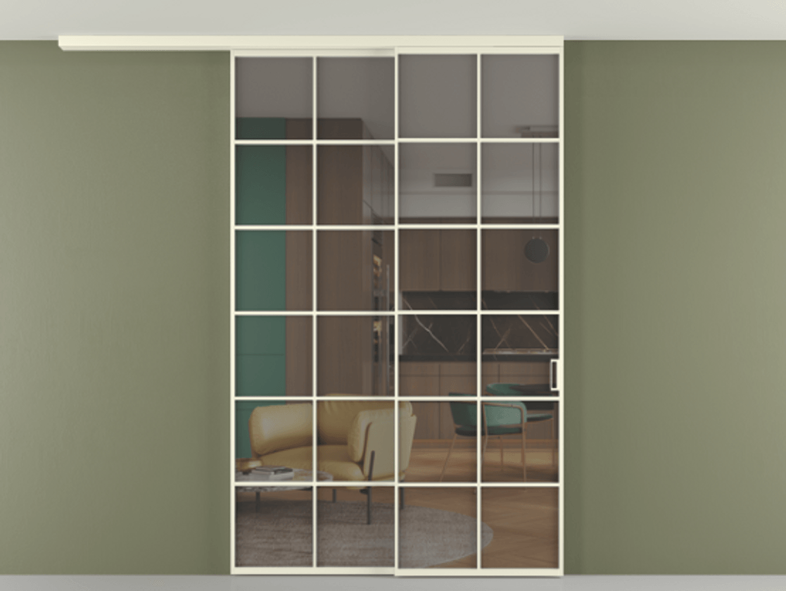 Перегородка Формато вдоль стены на потолок 2 створки с синхронным механизмом АЛПР 040.05 Алюминий молочно-белый Прозрачное серое стекло, триплекс. Цена 291704 ₽ 1. Полотно 2 шт. (800/2100 мм)
2. Комплект установки раздвижной системы
3. Базовый комплект фурнитуры
4.Ручка Рондо. Фабрика дверей Волховец 8 (800) 551 43 19 Перегородка Формато вдоль стены на потолок 2 створки с синхронным механизмом АЛПР 040.05 Алюминий молочно-белый Прозрачное серое стекло, триплекс Цена 291704 ₽ | Volhovec