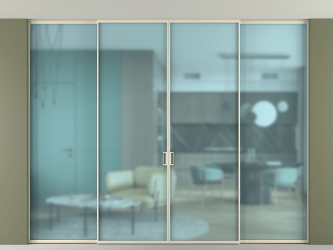 Дверь межкомнатная New Перегородка Formato внутри проёма четырёхстворчатая АЛПР 040.01 Алюминий бежево-серый Сатинированное голубое стекло, триплекс Цена 481780 1. Полотно 4 шт. (800/2100 мм)
2. Комплект установки раздвижной системы
3. Базовый комплект фурнитуры
4.Ручка RONDO. Фабрика дверей Волховец 8 (800) 551 43 19 Межкомнатная дверь New Перегородка Formato внутри проёма четырёхстворчатая АЛПР 040.01 Алюминий бежево-серый Сатинированное голубое стекло, триплекс Цена 481780 | Volhovec