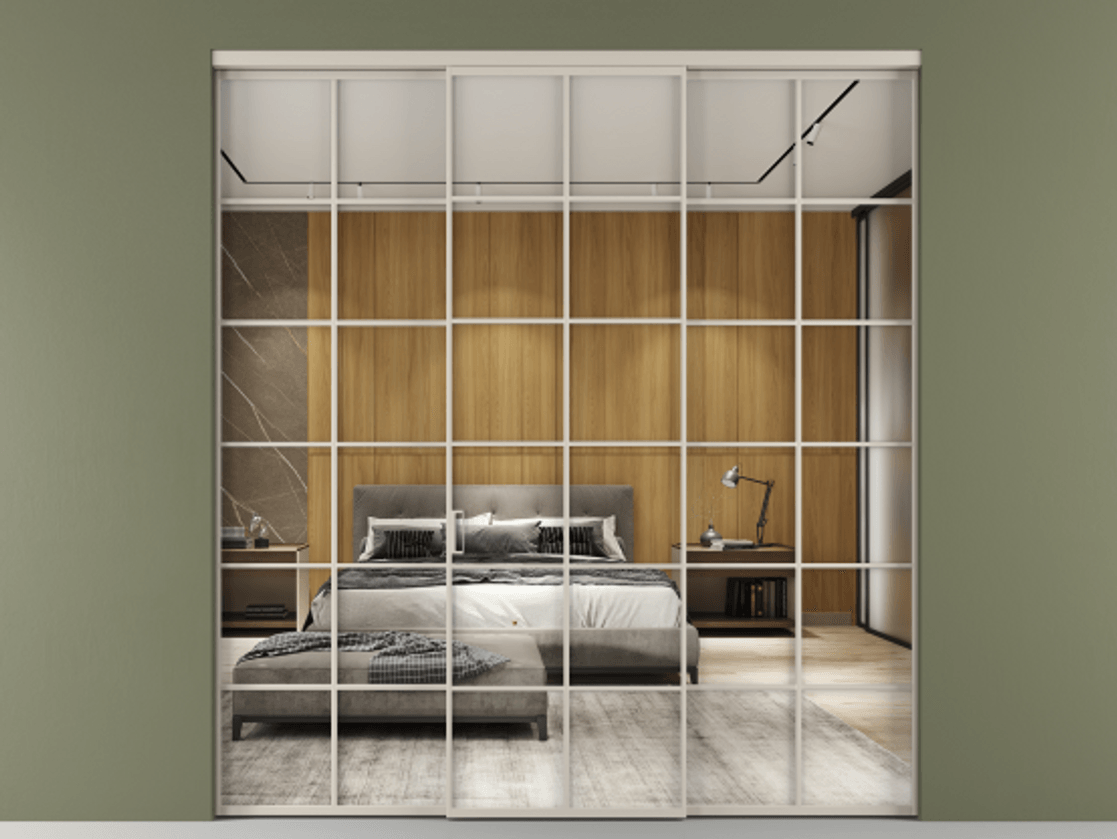 Перегородка Формато внутри проёма 3 створки АЛПР 040.05 Алюминий светло-бежевый Двустороннее зеркало, триплекс , триплекс 6 мм. Цена 254825 ₽ 1. Полотно 3 шт. (800/2100 мм)
2. Комплект установки раздвижной системы
3. Базовый комплект фурнитуры
4.Ручка Рондо. Фабрика дверей Волховец 8 (800) 551 43 19 Перегородка Формато внутри проёма 3 створки АЛПР 040.05 Алюминий светло-бежевый Двустороннее зеркало, триплекс , триплекс 6 мм Цена 254825 ₽ | Volhovec