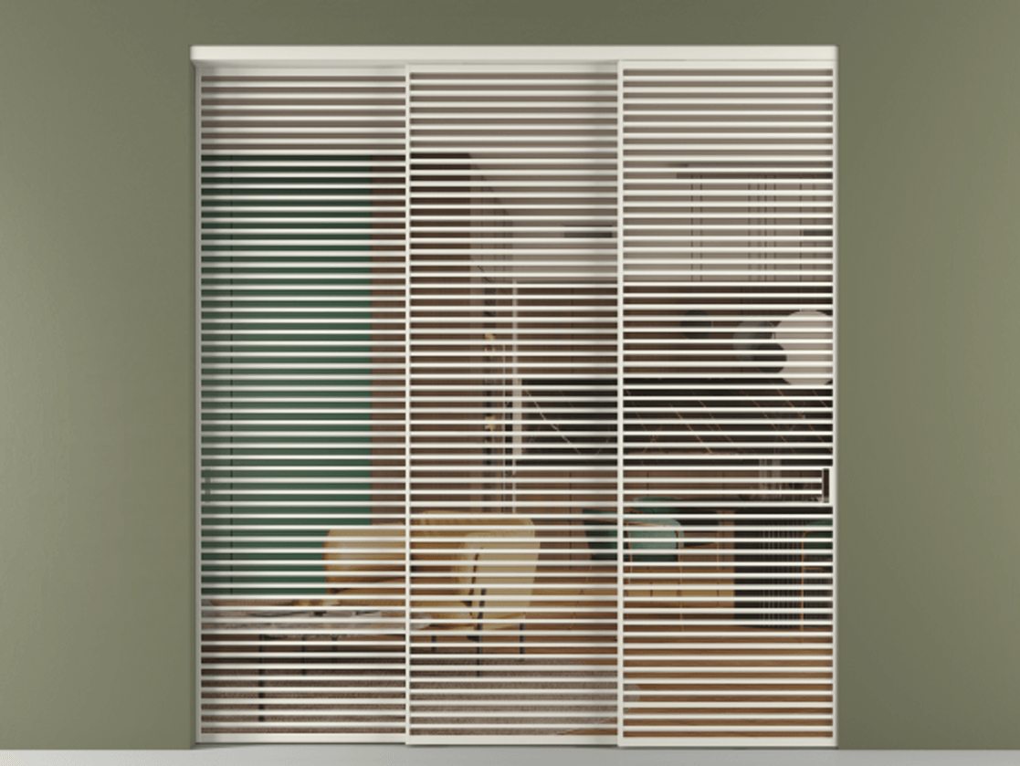 Перегородка Formato внутри проёма телескопик синхро 2 АЛПР 040.07 Алюминий Белый Прозрачное бронзовое стекло, триплекс, 6 мм. Скрытый короб БЕЛ Цена 614200 ₽ 1. Полотно 3 шт.  (800/2100 мм)
2. Комплект установки раздвижной системы
3. Базовый комплект фурнитуры
4. Комплект фурнитуры телескопик синхро-2
5.Ручка RONDO
. Фабрика дверей Волховец 8 (800) 551 43 19  Перегородка Formato внутри проёма телескопик синхро 2 АЛПР 040.07 Алюминий Белый Прозрачное бронзовое стекло, триплекс, 6 мм Цена 614200 ₽  | Volhovec