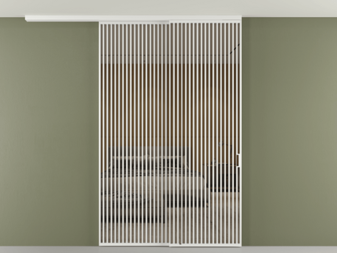 Перегородка Формато вдоль стены на потолок 2 створки с синхронным механизмом АЛПР 040.06 Алюминий белоснежный Рефлективное бронзовое стекло "Стопсол", калёное. Цена 463256 ₽ 1. Полотно 2 шт. (800/2100 мм)
2. Комплект установки раздвижной системы
3. Базовый комплект фурнитуры
4.Ручка Рондо. Фабрика дверей Волховец 8 (800) 551 43 19 Перегородка Формато вдоль стены на потолок 2 створки с синхронным механизмом АЛПР 040.06 Алюминий белоснежный Рефлективное бронзовое стекло "Стопсол", калёное Цена 463256 ₽ | Volhovec