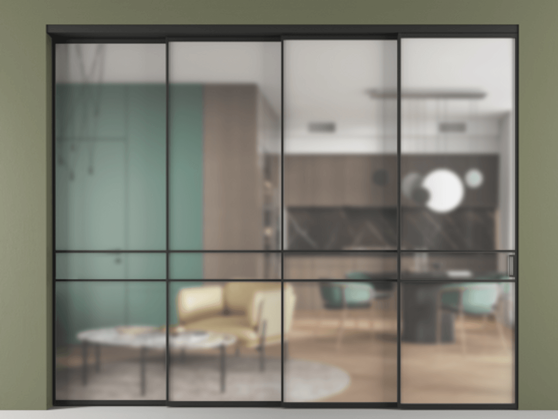 Перегородка Formato внутри проёма телескопик синхро 3 АЛПР 040.02 Алюминий Черный Сатинированное стекло "Matelux Crystal Vision", калёное, 6 мм, матовое, каленое 6 мм. Скрытый короб ЧЕР Цена 502700 ₽ 1. Полотно 4 шт. (800/2100 мм)
2. Комплект установки раздвижной системы
3. Базовый комплект фурнитуры
4. Комплект фурнитуры телескопик синхро-3
5. Ручка RONDO
. Фабрика дверей Волховец 8 (800) 551 43 19 Перегородка Formato внутри проёма телескопик синхро 3 АЛПР 040.02 Алюминий Черный Сатинированное стекло "Matelux Crystal Vision", калёное, 6 мм, матовое, каленое 6 мм Цена 502700 ₽ | Volhovec