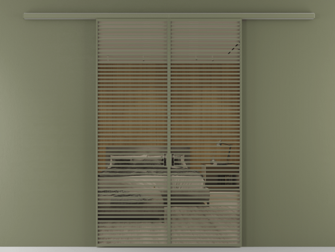 Перегородка Formato вдоль стены 2 створки АЛПР 040.07 Алюминий оливковый тёмный Рефлективное бронзовое стекло "Stopsol", калёное. Цена 445000 ₽ 1. Полотно 2 шт. (800/2100 мм)
2. Комплект установки раздвижной системы
3. Базовый комплект фурнитуры
4.Ручка RONDO
. Фабрика дверей Волховец 8 (800) 551 43 19 Перегородка Formato вдоль стены 2 створки АЛПР 040.07 Алюминий оливковый тёмный Рефлективное бронзовое стекло "Stopsol", калёное Цена 445000 ₽ | Volhovec