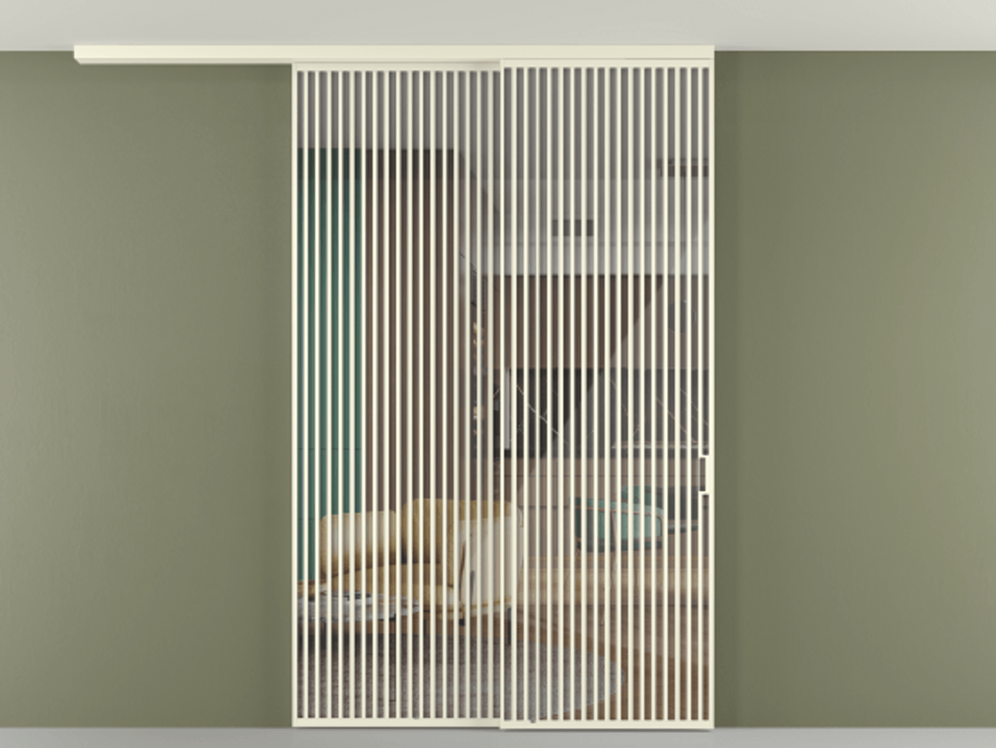 Перегородка Формато вдоль стены на потолок 2 створки с синхронным механизмом АЛПР 040.06 Алюминий молочно-белый Рефлективное прозрачное стекло "Стопсол", калёное. Цена 463256 ₽ 1. Полотно 2 шт. (800/2100 мм)
2. Комплект установки раздвижной системы
3. Базовый комплект фурнитуры
4.Ручка Рондо. Фабрика дверей Волховец 8 (800) 551 43 19 Перегородка Формато вдоль стены на потолок 2 створки с синхронным механизмом АЛПР 040.06 Алюминий молочно-белый Рефлективное прозрачное стекло "Стопсол", калёное Цена 463256 ₽ | Volhovec