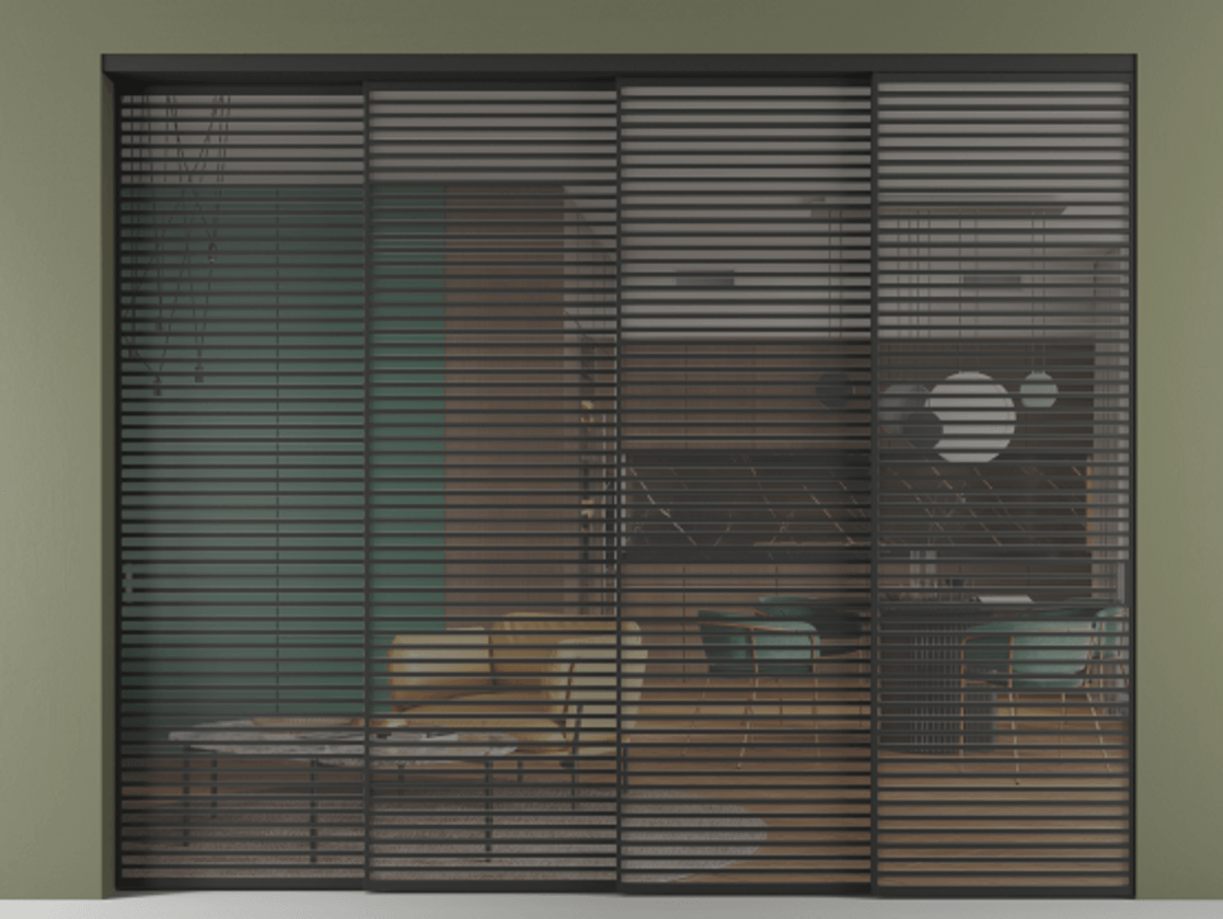 Перегородка Formato внутри проёма телескопик синхро 3 АЛПР 040.07 Алюминий Черный Прозрачное серое стекло, триплекс. Скрытый короб ЧЕР Цена 872500 ₽ 1. Полотно 4 шт. (800/2100 мм)
2. Комплект установки раздвижной системы
3. Базовый комплект фурнитуры
4. Комплект фурнитуры телескопик синхро-3
5. Ручка RONDO
. Фабрика дверей Волховец 8 (800) 551 43 19 Перегородка Formato внутри проёма телескопик синхро 3 АЛПР 040.07 Алюминий Черный Прозрачное серое стекло, триплекс Цена 872500 ₽ | Volhovec