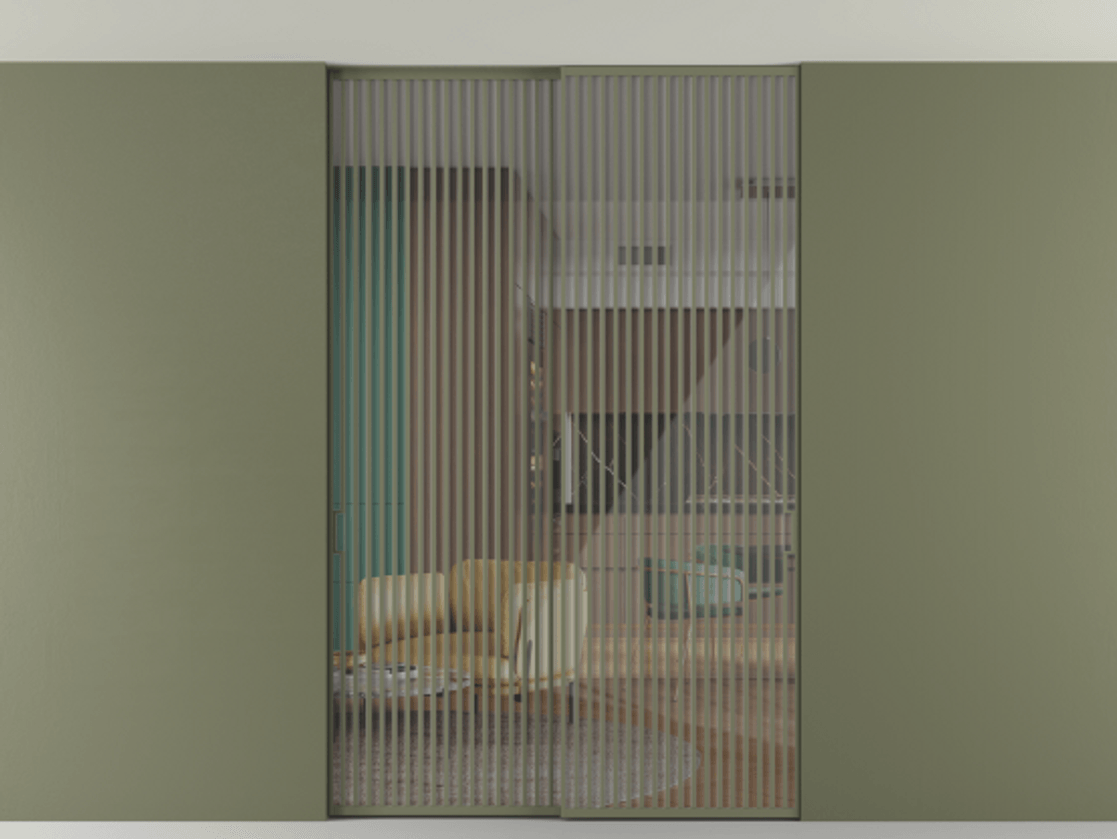 Перегородка Формато внутри проёма скрытое крепление в потолок 2 створки АЛПР 040.06 Алюминий оливковый тёмный Рефлективное прозрачное стекло "Стопсол", калёное. Цена 521120 ₽ 1. Полотно 2 шт. (800/2100 мм)
2. Комплект установки раздвижной системы
3. Базовый комплект фурнитуры
4. Ручка Рондо. Фабрика дверей Волховец 8 (800) 551 43 19 Перегородка Формато внутри проёма скрытое крепление в потолок 2 створки АЛПР 040.06 Алюминий оливковый тёмный Рефлективное прозрачное стекло "Стопсол", калёное Цена 521120 ₽ | Volhovec