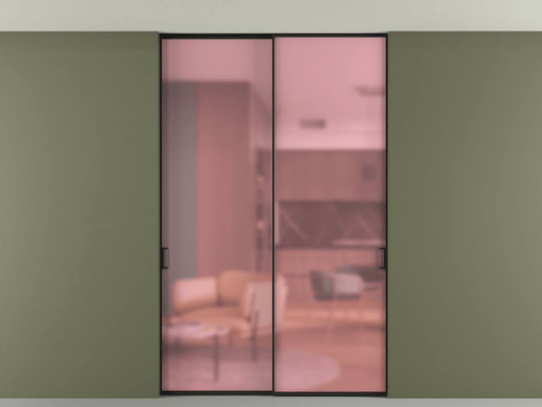 Перегородка Formato внутри проёма скрытое крепление в потолок 2 створки АЛПР 040.01 Алюминий Черный Сатинированное розовое стекло, триплекс. Скрытый короб ЧЕР Цена 240988 ₽ 1. Полотно 2 шт. (800/2100 мм)
2. Комплект установки раздвижной системы
3. Базовый комплект фурнитуры
4. Ручка RONDO. Фабрика дверей Волховец 8 (800) 551 43 19 Перегородка Formato внутри проёма скрытое крепление в потолок 2 створки АЛПР 040.01 Алюминий Черный Сатинированное розовое стекло, триплекс Цена 240988 ₽ | Volhovec