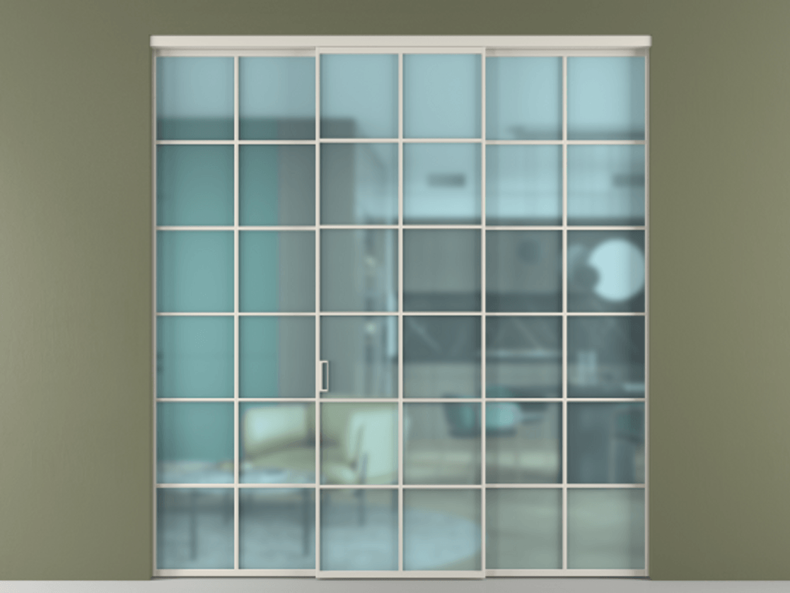 Перегородка Formato внутри проёма 3 створки АЛПР 040.05 Алюминий облачно-серый Сатинированное голубое стекло, триплекс. Цена 254825 ₽ 1. Полотно 3 шт. (800/2100 мм)
2. Комплект установки раздвижной системы
3. Базовый комплект фурнитуры
4.Ручка RONDO. Фабрика дверей Волховец 8 (800) 551 43 19 Перегородка Formato внутри проёма 3 створки АЛПР 040.05 Алюминий облачно-серый Сатинированное голубое стекло, триплекс Цена 254825 ₽ | Volhovec