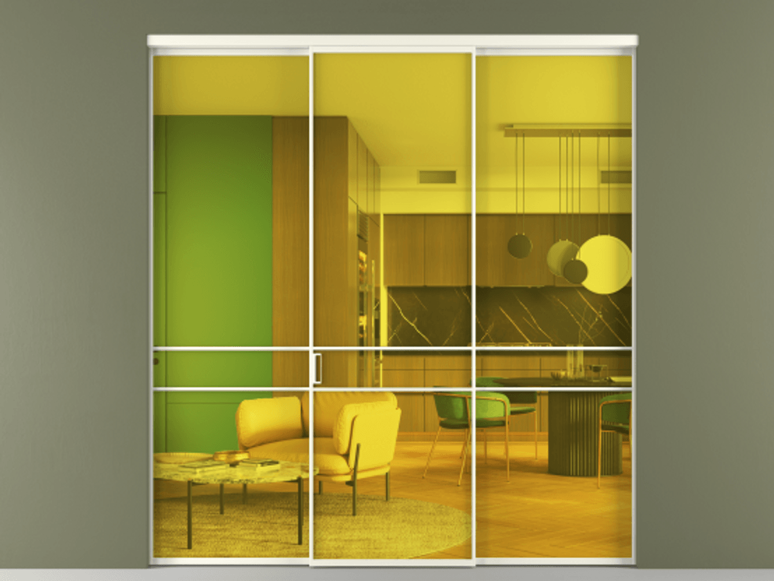 Перегородка Formato внутри проёма 3 створки АЛПР 040.02 Алюминий жемчужный Прозрачное жёлтое стекло, триплекс. Цена 237275 ₽ 1. Полотно 3 шт. (800/2100 мм)
2. Комплект установки раздвижной системы
3. Базовый комплект фурнитуры
4.Ручка RONDO. Фабрика дверей Волховец 8 (800) 551 43 19 Перегородка Formato внутри проёма 3 створки АЛПР 040.02 Алюминий жемчужный Прозрачное жёлтое стекло, триплекс Цена 237275 ₽ | Volhovec