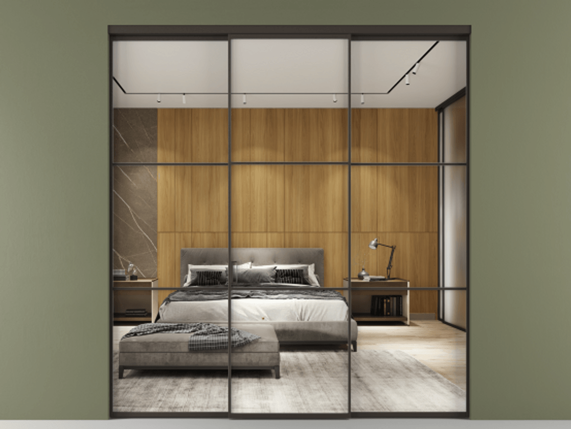 Перегородка Формато внутри проёма 3 створки АЛПР 040.03 Алюминий антрацит Двустороннее зеркало, триплекс , триплекс 6 мм. Цена 237275 ₽ 1. Полотно 3 шт. (800/2100 мм)
2. Комплект установки раздвижной системы
3. Базовый комплект фурнитуры
4.Ручка Рондо. Фабрика дверей Волховец 8 (800) 551 43 19 Перегородка Формато внутри проёма 3 створки АЛПР 040.03 Алюминий антрацит Двустороннее зеркало, триплекс , триплекс 6 мм Цена 237275 ₽ | Volhovec