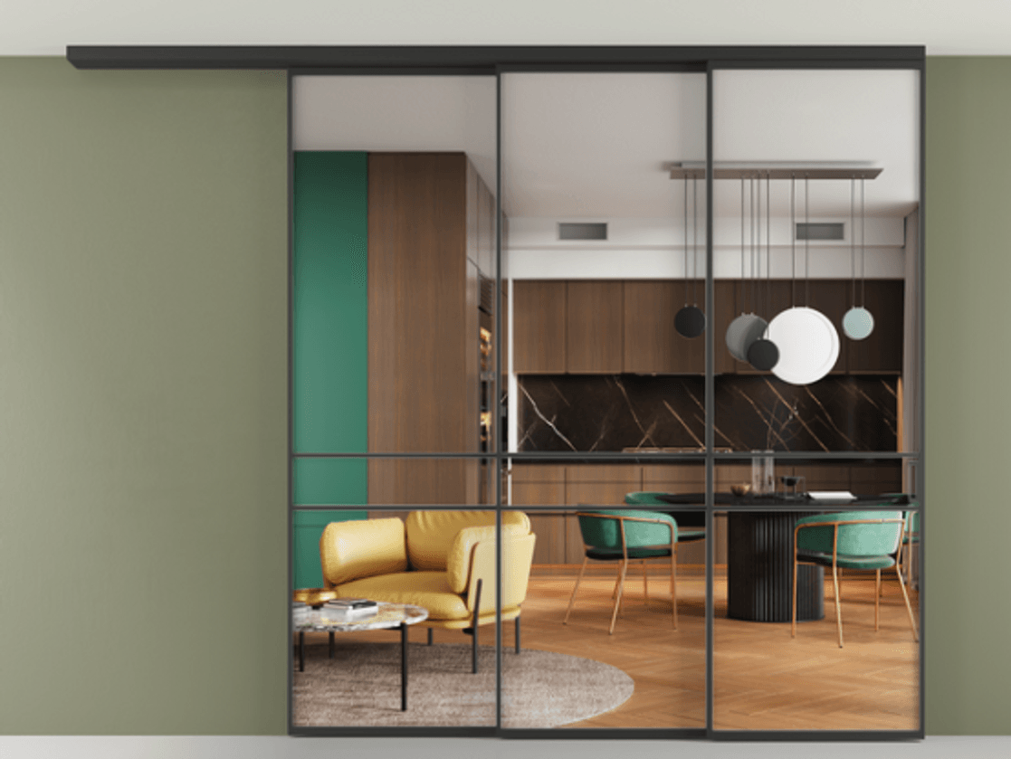 Перегородка Formato вдоль стены на потолок телескопик синхро 3 АЛПР 040.02 Алюминий Черный Прозрачное стекло "Crystal Vision", калёное, 6 мм. Скрытый короб ЧЕР Цена 424220 ₽ 1. Полотно 2 шт. (800/2100 мм)
2. Комплект установки раздвижной системы
3. Базовый комплект фурнитуры
4.Ручка RONDO
. Фабрика дверей Волховец 8 (800) 551 43 19 Перегородка Formato вдоль стены на потолок телескопик синхро 3 АЛПР 040.02 Алюминий Черный Прозрачное стекло "Crystal Vision", калёное, 6 мм Цена 424220 ₽ | Volhovec