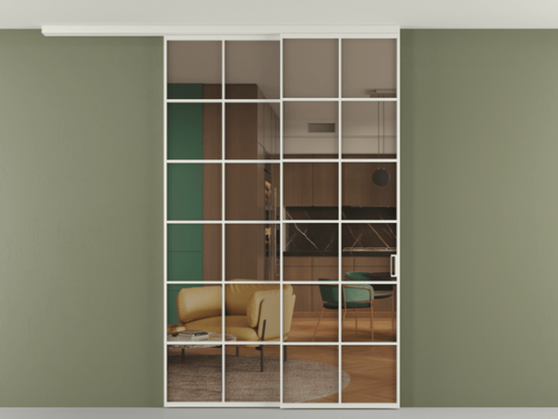 Перегородка Formato вдоль стены на потолок 2 створки с синхронным механизмом АЛПР 040.05 Алюминий Белый Прозрачное бронзовое стекло, триплекс. Скрытый короб БЕЛ Цена 277664 ₽ 1. Полотно 2 шт. (800/2100 мм)
2. Комплект установки раздвижной системы
3. Базовый комплект фурнитуры
4.Ручка RONDO
. Фабрика дверей Волховец 8 (800) 551 43 19 Перегородка Formato вдоль стены на потолок 2 створки с синхронным механизмом АЛПР 040.05 Алюминий Белый Прозрачное бронзовое стекло, триплекс Цена 277664 ₽ | Volhovec