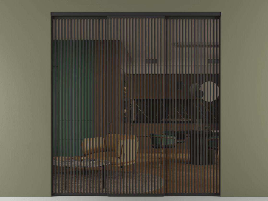 Перегородка Формато внутри проёма 3 створки АЛПР 040.06 Алюминий Черный Прозрачное бронзовое стекло, триплекс. Скрытый короб ЧЕР Цена 437900 ₽ 1. Полотно 3 шт. (800/2100 мм)
2. Комплект установки раздвижной системы
3. Базовый комплект фурнитуры
4.Ручка Рондо. Фабрика дверей Волховец 8 (800) 551 43 19 Перегородка Формато внутри проёма 3 створки АЛПР 040.06 Алюминий Черный Прозрачное бронзовое стекло, триплекс Цена 437900 ₽ | Volhovec