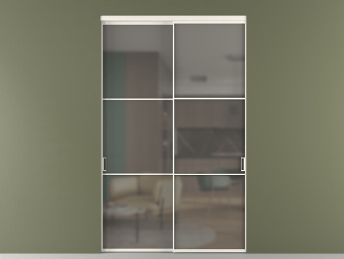 Перегородка Formato внутри проёма 2 створки АЛПР 040.03 Алюминий пудровый белый Сатинированное серое стекло, триплекс. Цена 462300 ₽ 1. Полотно 2 шт. (800/2100 мм)
2. Комплект установки раздвижной системы
3. Базовый комплект фурнитуры
4.Ручка RONDO. Фабрика дверей Волховец 8 (800) 551 43 19 Перегородка Formato внутри проёма 2 створки АЛПР 040.03 Алюминий пудровый белый Сатинированное серое стекло, триплекс Цена 462300 ₽ | Volhovec