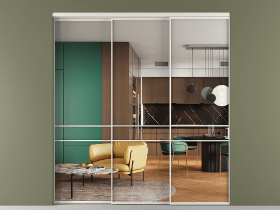 Перегородка Formato внутри проёма 3 створки с синхронным механизмом АЛПР 040.02 Алюминий Белый Прозрачное стекло "Crystal Vision", калёное. Скрытый короб БЕЛ Цена 80286500 so'm 1. Полотно 3 шт. (800/2100 мм)
2. Комплект установки раздвижной системы
3. Базовый комплект фурнитуры
4. Комплект фурнитуры телескопик синхро-2
5.Ручка RONDO
. Фабрика дверей Волховец 8 (800) 551 43 19 Перегородка Formato внутри проёма 3 створки с синхронным механизмом АЛПР 040.02 Алюминий Белый Прозрачное стекло "Crystal Vision", калёное Цена 80286500 so'm | Volhovec