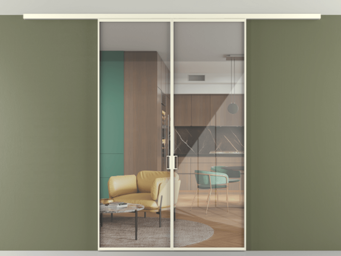 Перегородка Формато вдоль стены на потолок 2 створки АЛПР 040.01 Алюминий молочно-белый Рефлективное прозрачное стекло "Стопсол", калёное. Цена 198172 ₽ 1. Полотно 2 шт. (800/2100 мм)
2. Комплект установки раздвижной системы
3. Базовый комплект фурнитуры
4.Ручка Рондо. Фабрика дверей Волховец 8 (800) 551 43 19 Перегородка Формато вдоль стены на потолок 2 створки АЛПР 040.01 Алюминий молочно-белый Рефлективное прозрачное стекло "Стопсол", калёное Цена 198172 ₽ | Volhovec