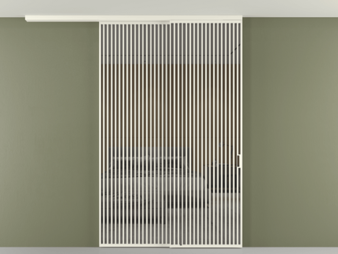 Перегородка Формато вдоль стены на потолок 2 створки с синхронным механизмом АЛПР 040.06 Алюминий жемчужный Рефлективное серое стекло "Стопсол", калёное. Цена 463256 ₽ 1. Полотно 2 шт. (800/2100 мм)
2. Комплект установки раздвижной системы
3. Базовый комплект фурнитуры
4.Ручка Рондо. Фабрика дверей Волховец 8 (800) 551 43 19 Перегородка Формато вдоль стены на потолок 2 створки с синхронным механизмом АЛПР 040.06 Алюминий жемчужный Рефлективное серое стекло "Стопсол", калёное Цена 463256 ₽ | Volhovec