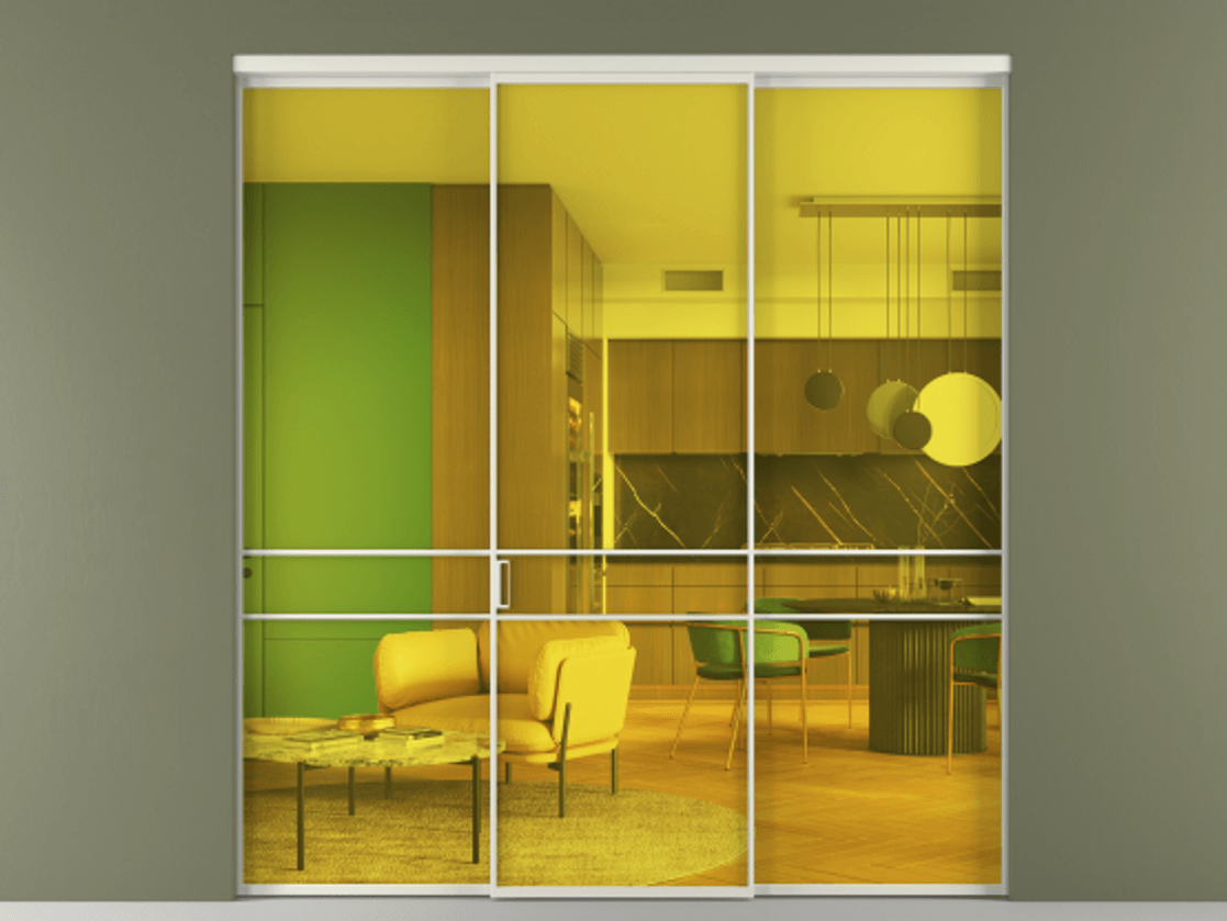 Перегородка Формато внутри проёма 3 створки АЛПР 040.02 Алюминий Белый Прозрачное жёлтое стекло, триплекс. Скрытый короб БЕЛ Цена 227975 ₽ 1. Полотно 3 шт. (800/2100 мм)
2. Комплект установки раздвижной системы
3. Базовый комплект фурнитуры
4.Ручка Рондо. Фабрика дверей Волховец 8 (800) 551 43 19 Перегородка Формато внутри проёма 3 створки АЛПР 040.02 Алюминий Белый Прозрачное жёлтое стекло, триплекс Цена 227975 ₽ | Volhovec