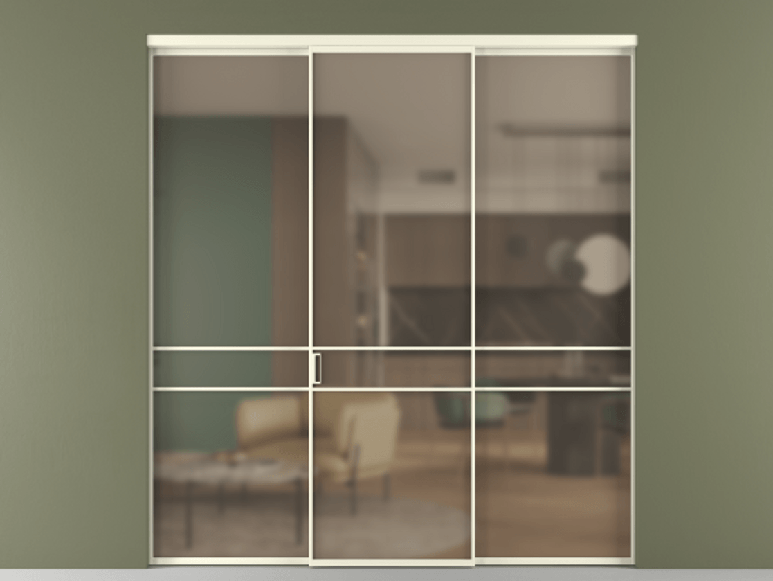 Перегородка Формато внутри проёма 3 створки АЛПР 040.02 Алюминий молочно-белый Сатинированное бронзовое стекло, триплекс. Цена 261000 ₽ 1. Полотно 3 шт. (800/2100 мм)
2. Комплект установки раздвижной системы
3. Базовый комплект фурнитуры
4.Ручка Рондо. Фабрика дверей Волховец 8 (800) 551 43 19 Перегородка Формато внутри проёма 3 створки АЛПР 040.02 Алюминий молочно-белый Сатинированное бронзовое стекло, триплекс Цена 261000 ₽ | Volhovec