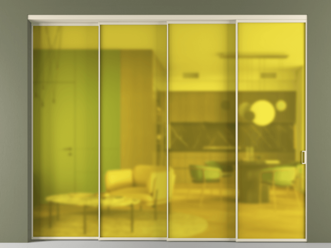 Перегородка Формато внутри проёма 4 створки с синхронным механизмом АЛПР 040.01 Алюминий бежево-серый Сатинированное жёлтое стекло, триплекс. Цена 432500 ₽ 1. Полотно 4 шт. (800/2100 мм)
2. Комплект установки раздвижной системы
3. Базовый комплект фурнитуры
4. Комплект фурнитуры телескопик синхро-3
5. Ручка RONDO
. Фабрика дверей Волховец 8 (800) 551 43 19 Перегородка Формато внутри проёма 4 створки с синхронным механизмом АЛПР 040.01 Алюминий бежево-серый Сатинированное жёлтое стекло, триплекс Цена 432500 ₽ | Volhovec