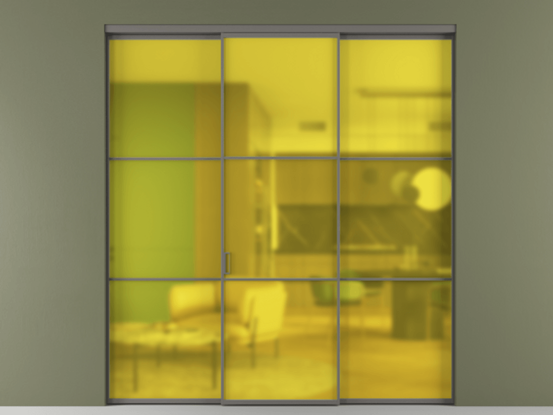 Перегородка Formato внутри проёма 3 створки АЛПР 040.03 Алюминий классический серый Сатинированное жёлтое стекло, триплекс. Цена 237275 ₽ 1. Полотно 3 шт. (800/2100 мм)
2. Комплект установки раздвижной системы
3. Базовый комплект фурнитуры
4.Ручка RONDO. Фабрика дверей Волховец 8 (800) 551 43 19 Перегородка Formato внутри проёма 3 створки АЛПР 040.03 Алюминий классический серый Сатинированное жёлтое стекло, триплекс Цена 237275 ₽ | Volhovec