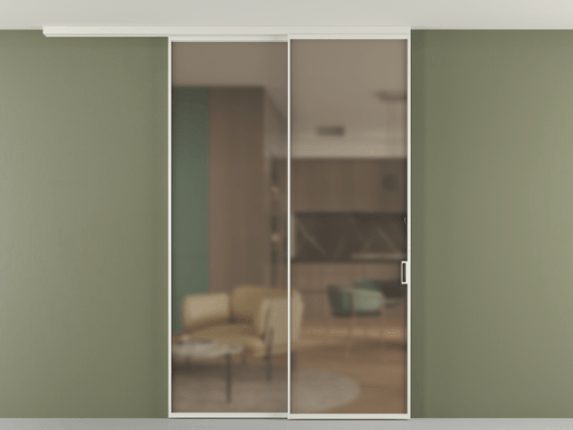 Перегородка Formato вдоль стены на потолок телескопик синхро 2 АЛПР 040.01 Алюминий Белый Сатинированное бронзовое стекло, триплекс, 6 мм. Скрытый короб БЕЛ Цена 268400 ₽ 1. Полотно 2 шт.  (800/2100 мм)
2. Комплект установки раздвижной системы
3. Базовый комплект фурнитуры
4.Ручка RONDO
. Фабрика дверей Волховец 8 (800) 551 43 19  Перегородка Formato вдоль стены на потолок телескопик синхро 2 АЛПР 040.01 Алюминий Белый Сатинированное бронзовое стекло, триплекс, 6 мм Цена 268400 ₽ | Volhovec