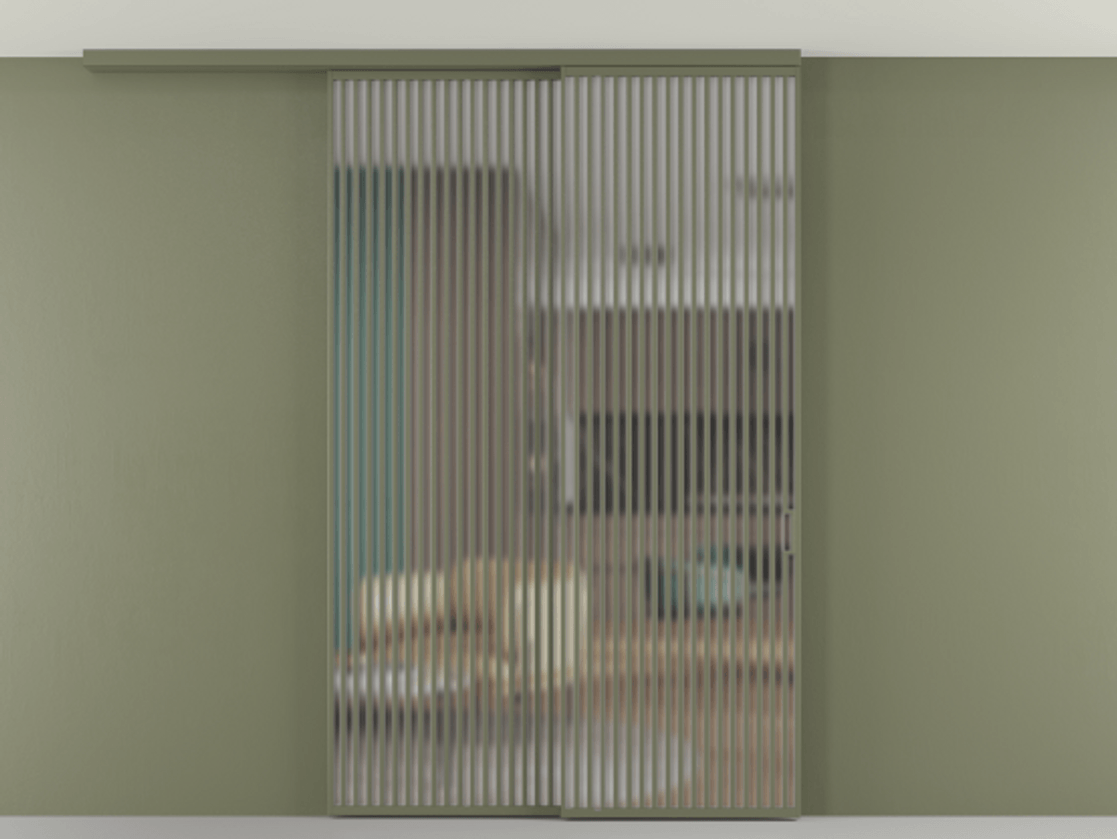 Перегородка Формато вдоль стены на потолок 2 створки с синхронным механизмом АЛПР 040.06 Алюминий оливковый тёмный Сатинированное стекло "Мателюкс Кристал Вижн", калёное, матовое, каленое 6 мм. Цена 463256 ₽ 1. Полотно 2 шт. (800/2100 мм)
2. Комплект установки раздвижной системы
3. Базовый комплект фурнитуры
4.Ручка Рондо. Фабрика дверей Волховец 8 (800) 551 43 19 Перегородка Формато вдоль стены на потолок 2 створки с синхронным механизмом АЛПР 040.06 Алюминий оливковый тёмный Сатинированное стекло "Мателюкс Кристал Вижн", калёное, матовое, каленое 6 мм Цена 463256 ₽ | Volhovec